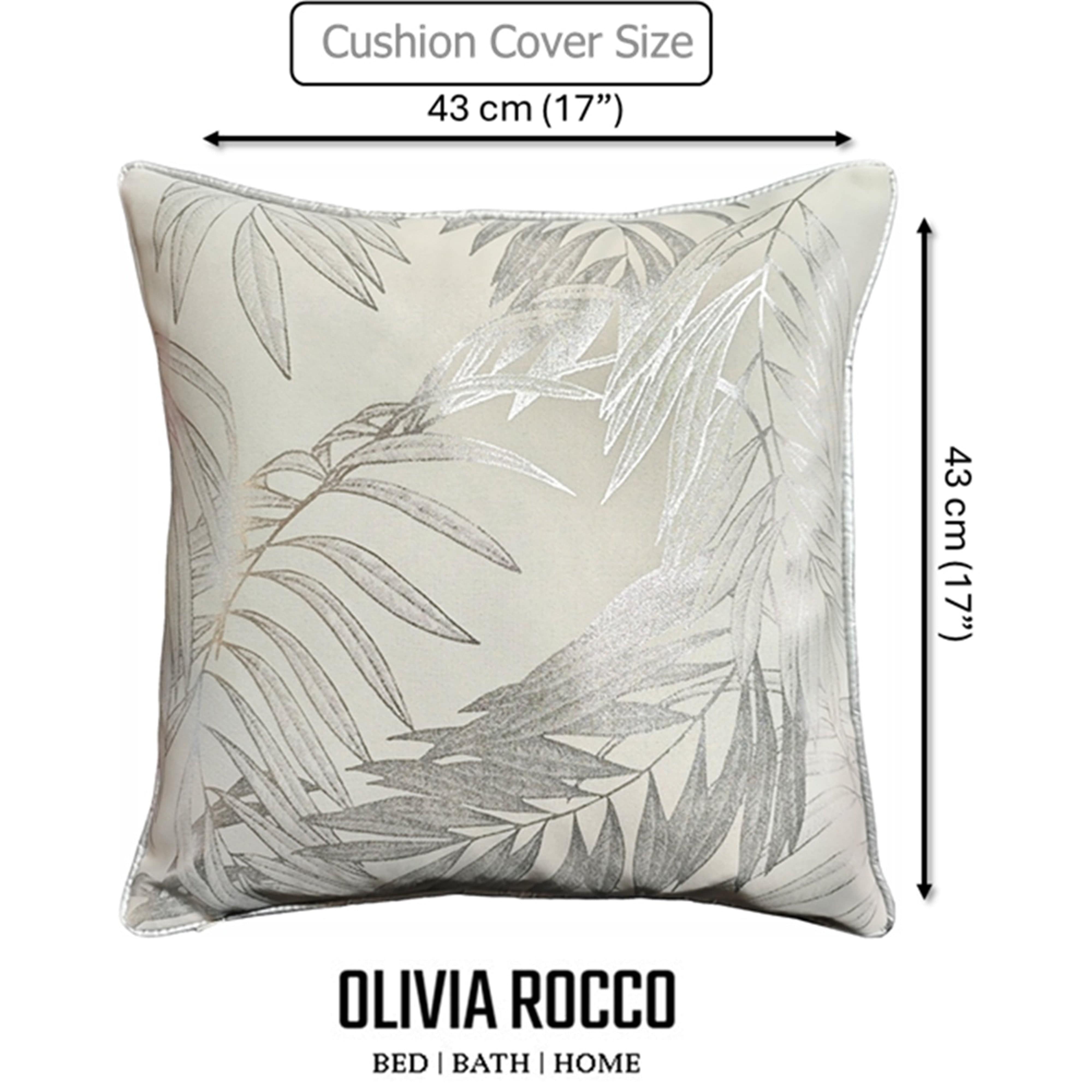 OLIVIA ROCCO Leaf Sparkle Cushion Covers 2 Pack Leaf Natural Modern Decorative Throw Pillow Cases For Sofa Or Bed With Subtle Sparkle Pattern