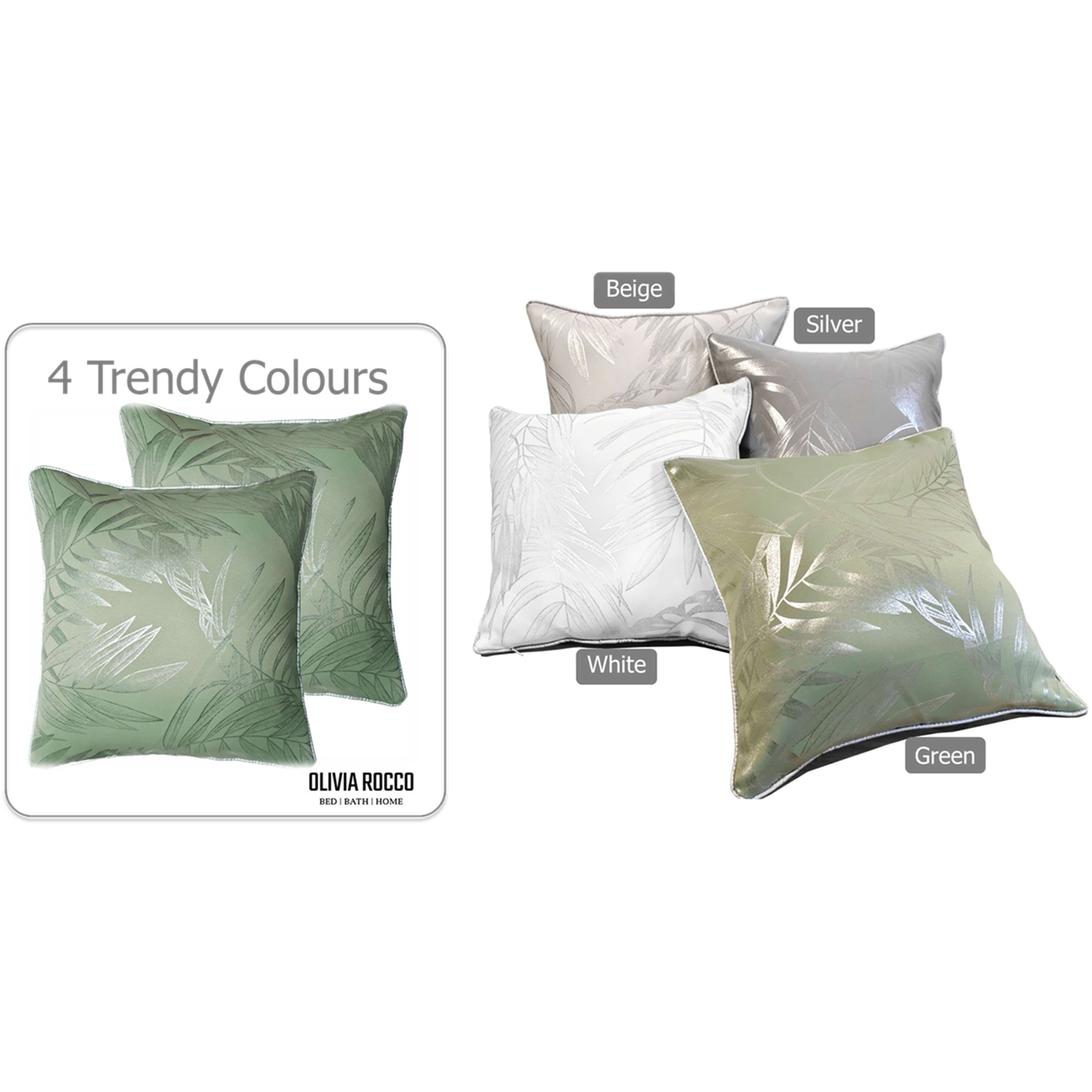 OLIVIA ROCCO Leaf Sparkle 2 Pack Cushion Covers Leaf Sage Green Modern Decorative Throw Pillow Cases for Sofa or Bed Set