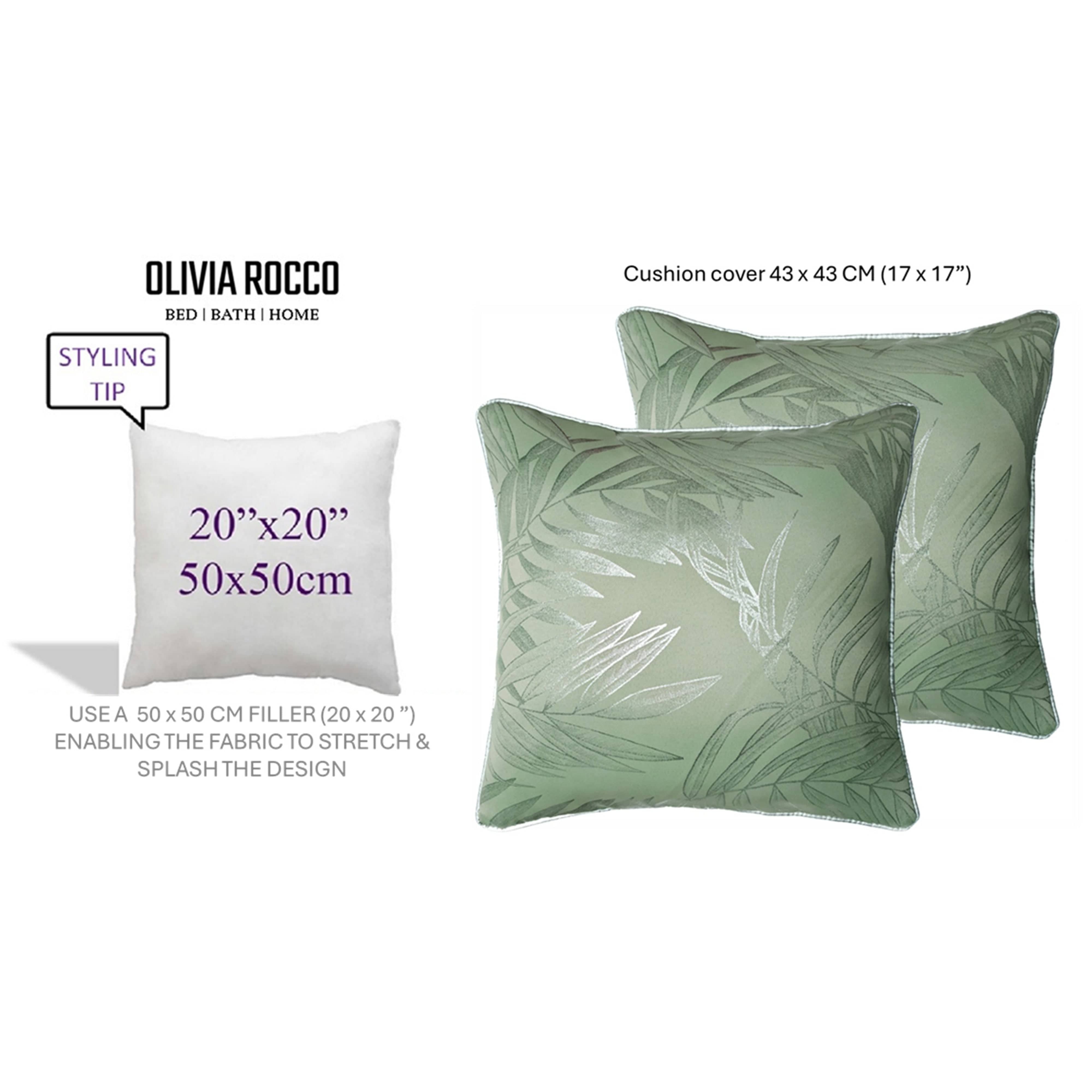 OLIVIA ROCCO Leaf Sparkle 2 Pack Cushion Covers Leaf Sage Green Modern Decorative Throw Pillow Cases for Sofa or Bed Set