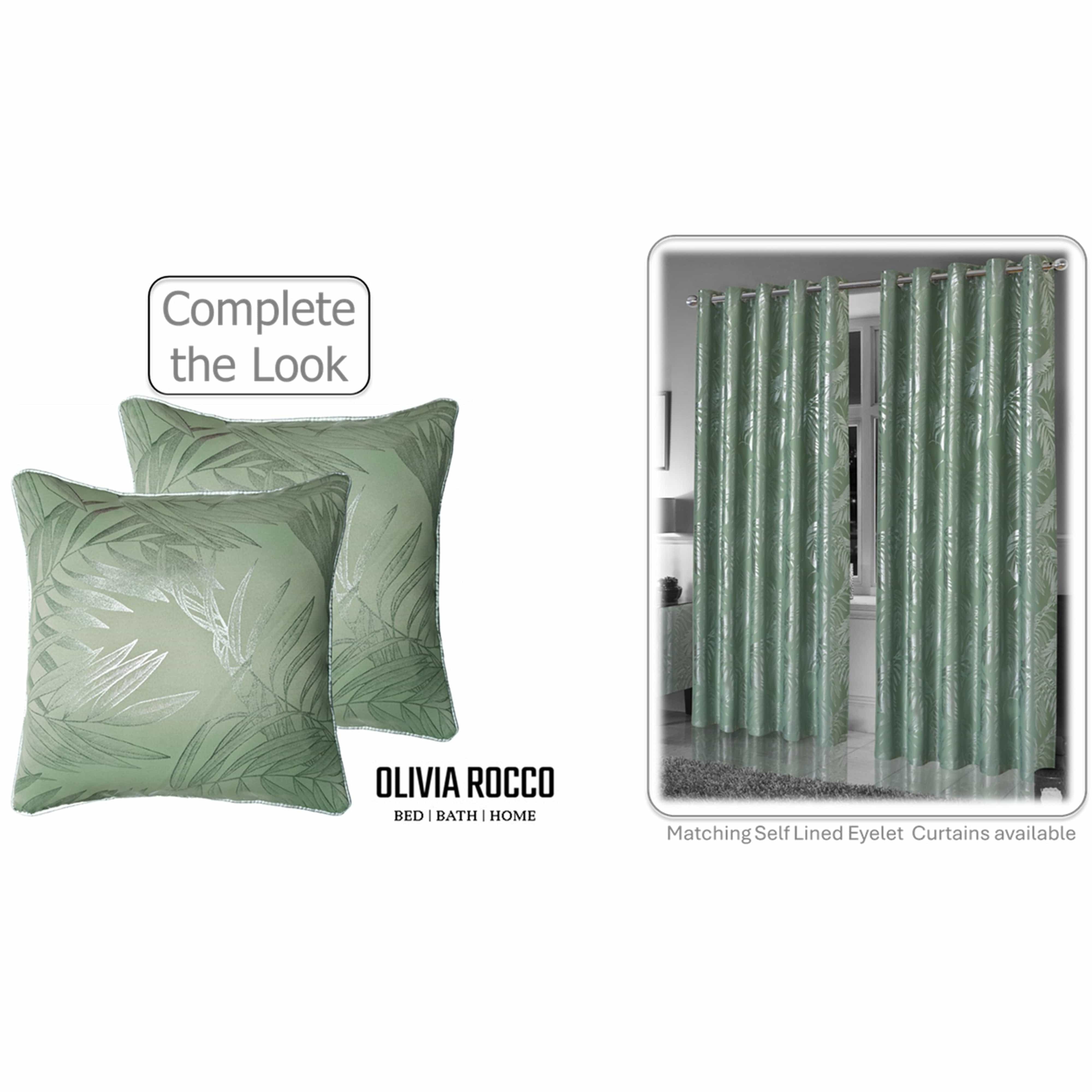 OLIVIA ROCCO Leaf Sparkle 2 Pack Cushion Covers Leaf Sage Green Modern Decorative Throw Pillow Cases for Sofa or Bed Set