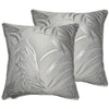 OLIVIA ROCCO Leaf Sparkle 2 Pack Cushion Covers Leaf Silver Modern Decorative Throw Pillow Cases For Sofa Bed Living Room