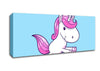 Leaping Unicorn Baby Blue Canvas Wall Art - Zestio