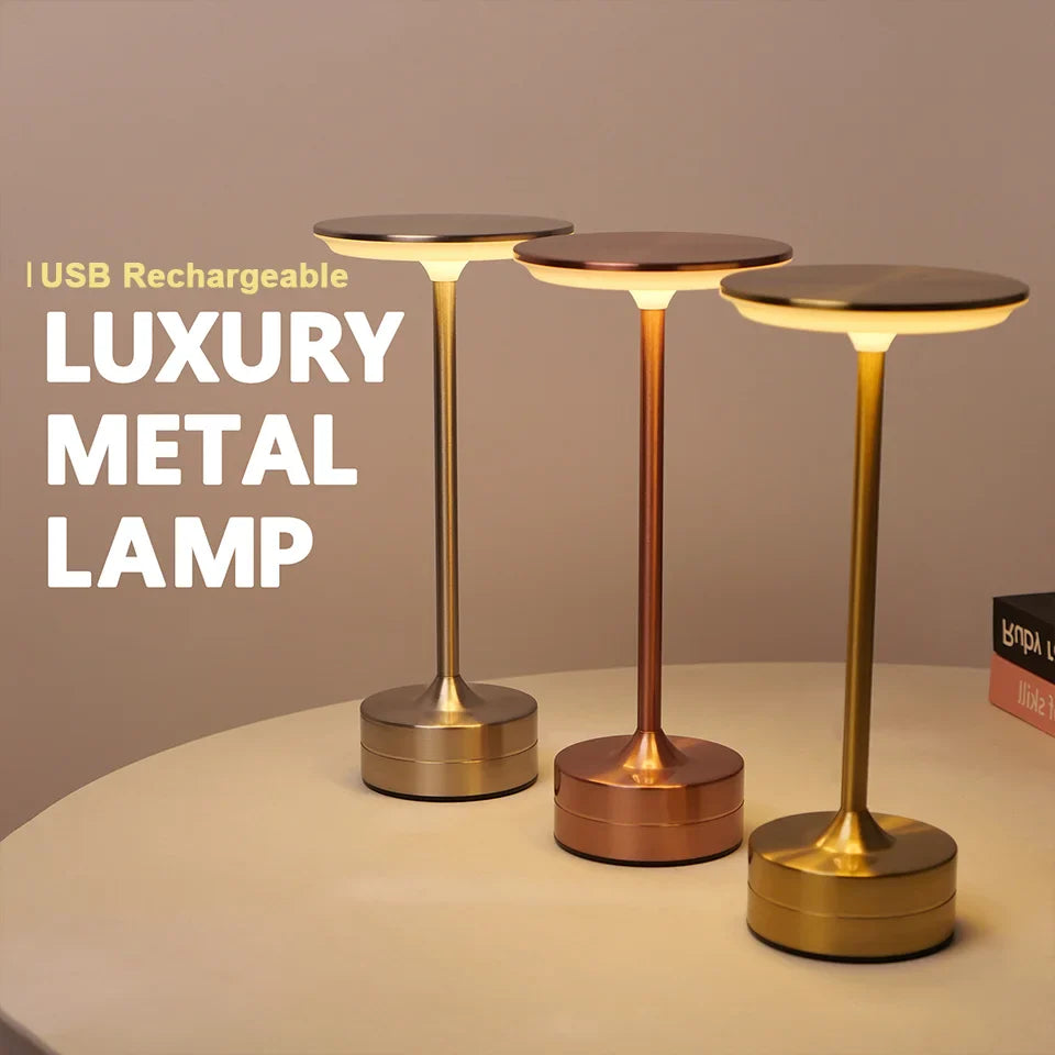 LED Table Lamp Touch Sensor Night Light – USB Rechargeable Portable Wireless Lamp for Bedroom, Restaurant, Hotel, or Bar