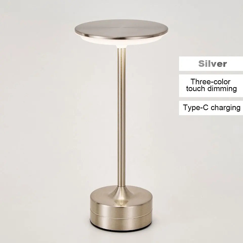 LED Table Lamp Touch Sensor Night Light – USB Rechargeable Portable Wireless Lamp for Bedroom, Restaurant, Hotel, or Bar