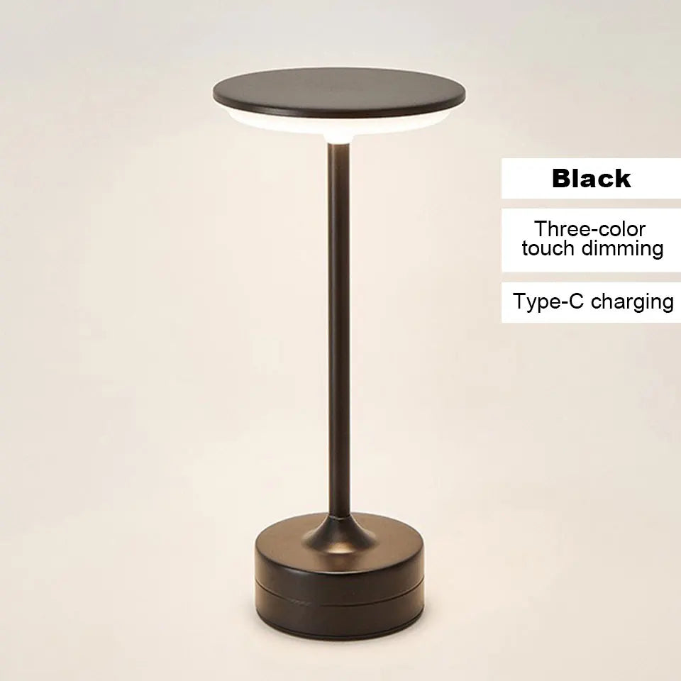LED Table Lamp Touch Sensor Night Light – USB Rechargeable Portable Wireless Lamp for Bedroom, Restaurant, Hotel, or Bar