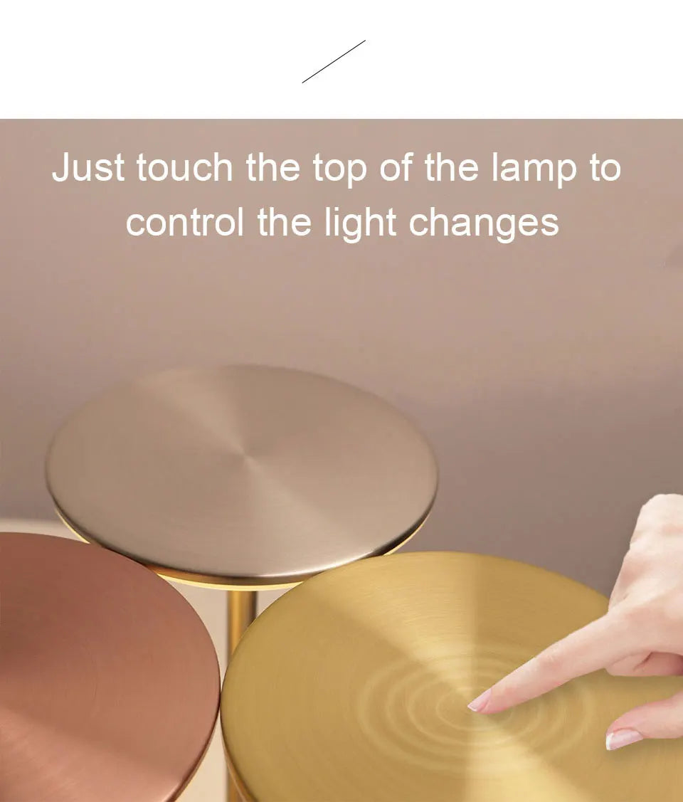 LED Table Lamp Touch Sensor Night Light – USB Rechargeable Portable Wireless Lamp for Bedroom, Restaurant, Hotel, or Bar