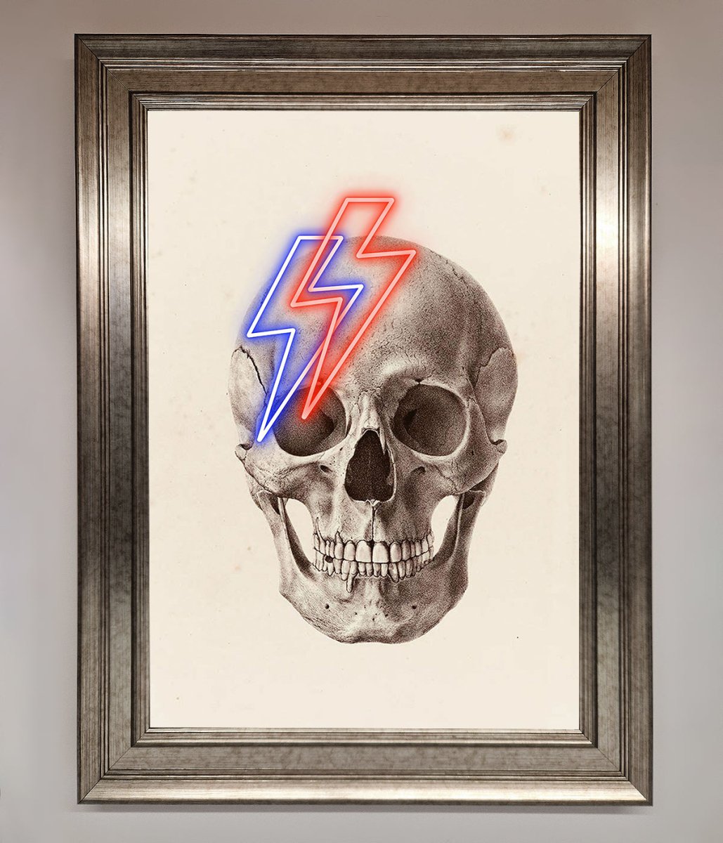Lightning Skull Framed Print - Zestio