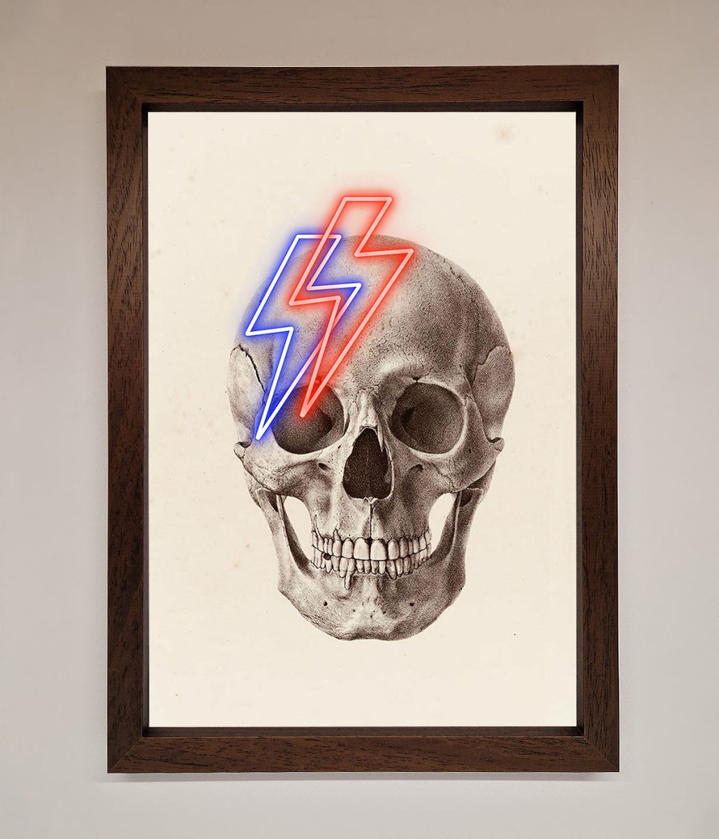 Lightning Skull Framed Print - Zestio