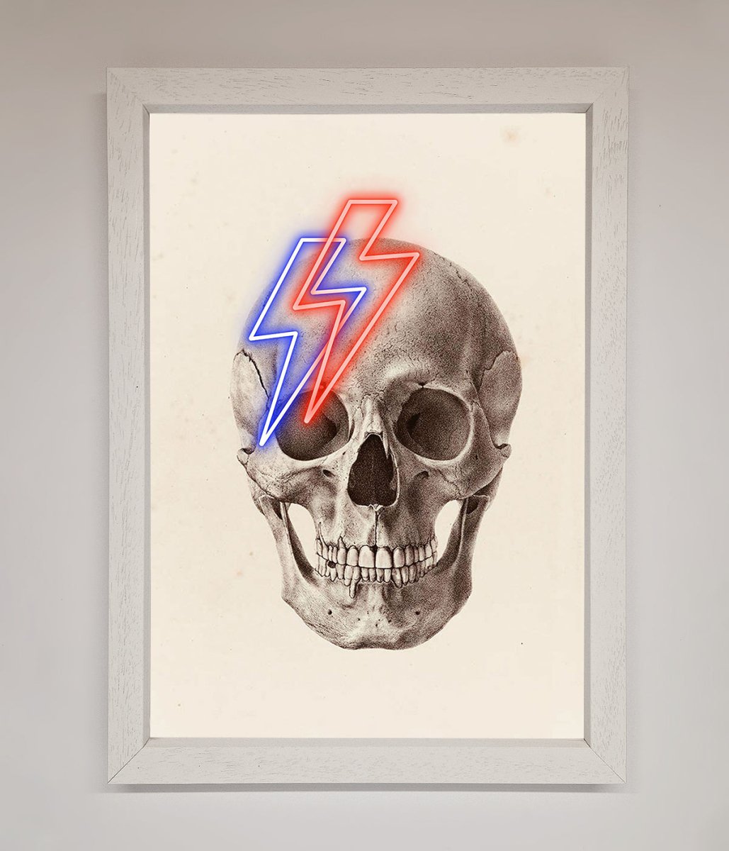 Lightning Skull Framed Print - Zestio