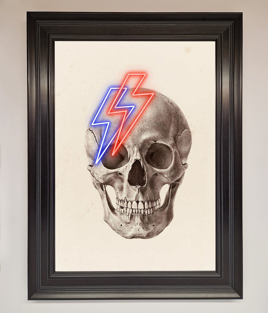 Lightning Skull Framed Print - Zestio