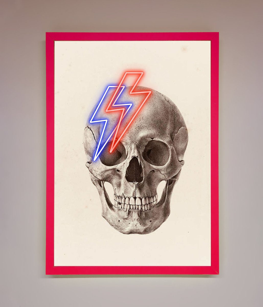 Lightning Skull Framed Print - Zestio