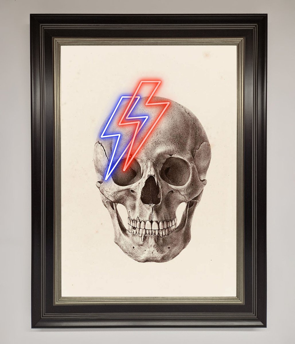 Lightning Skull Framed Print - Zestio