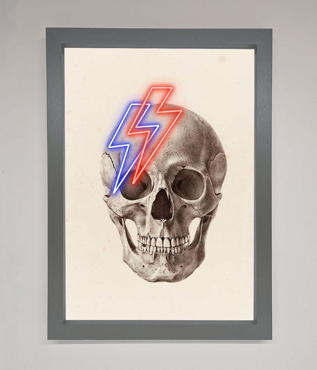 Lightning Skull Framed Print - Zestio