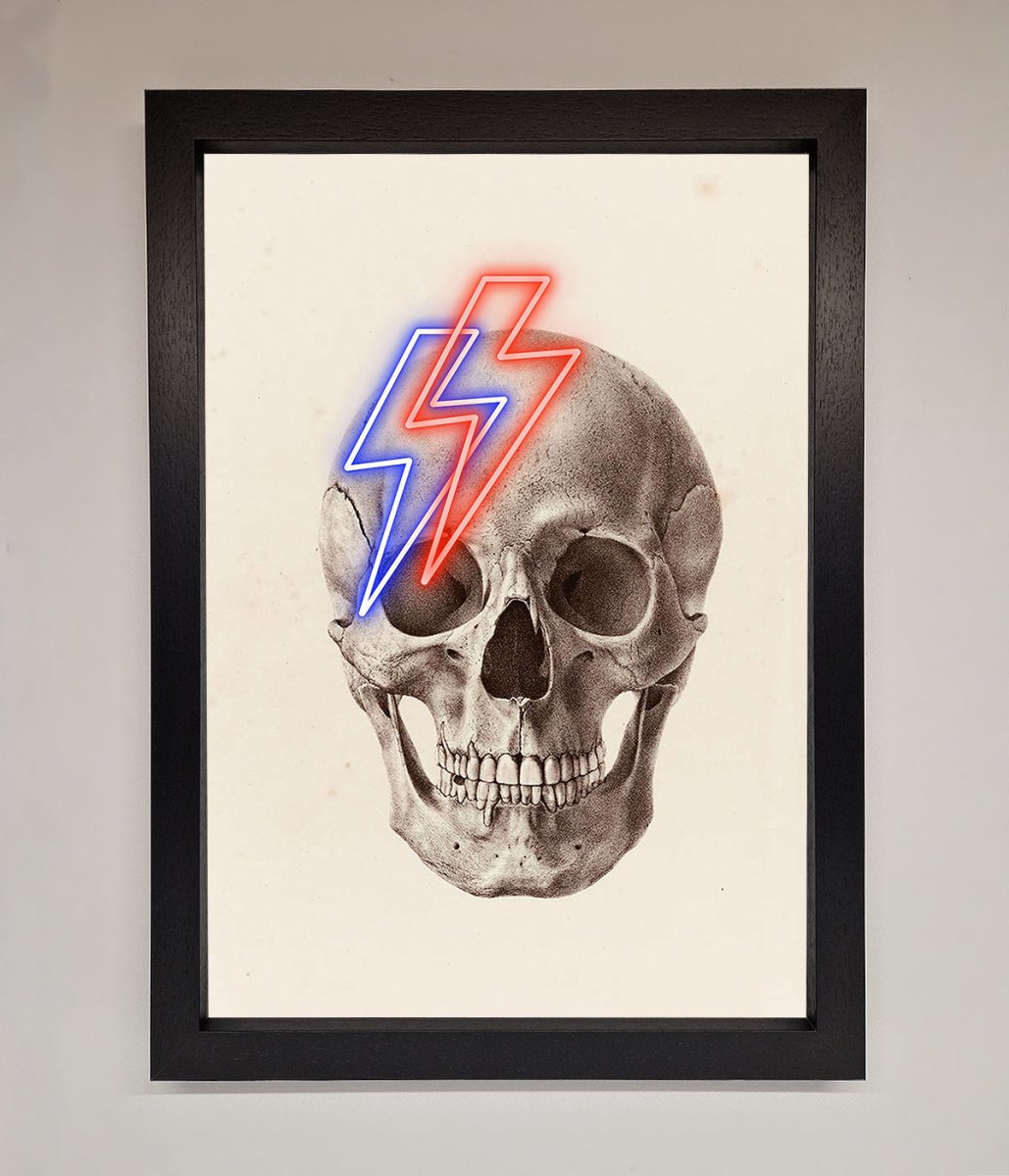 Lightning Skull Framed Print - Zestio