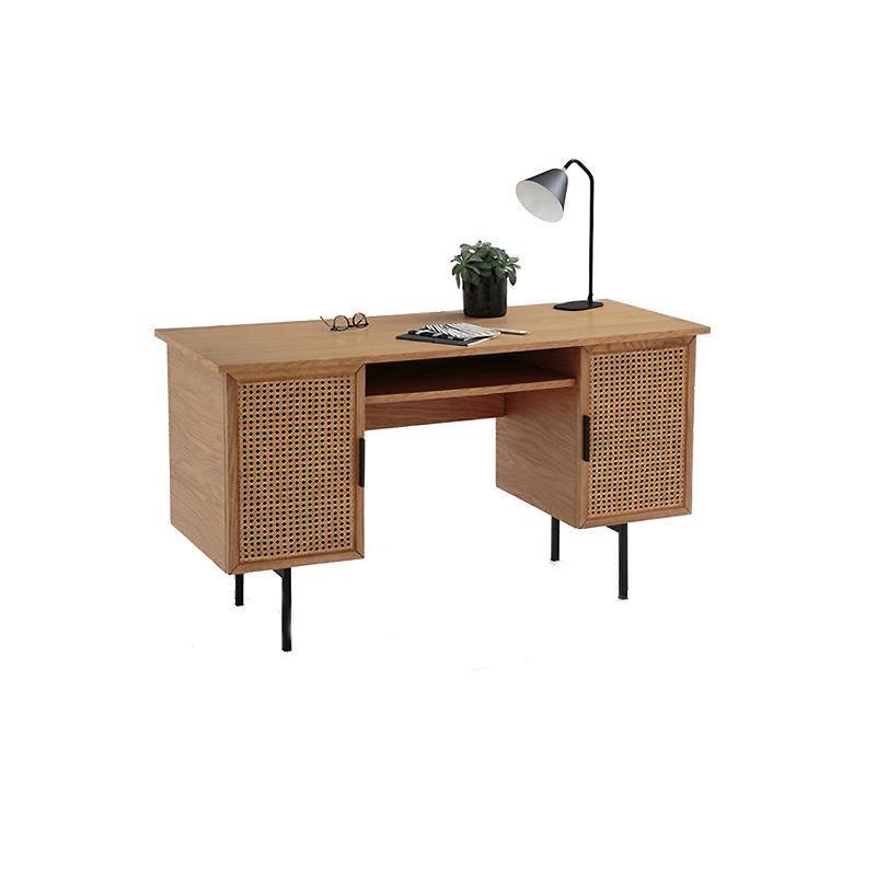 Lindy Rattan Office Desk, Oak
