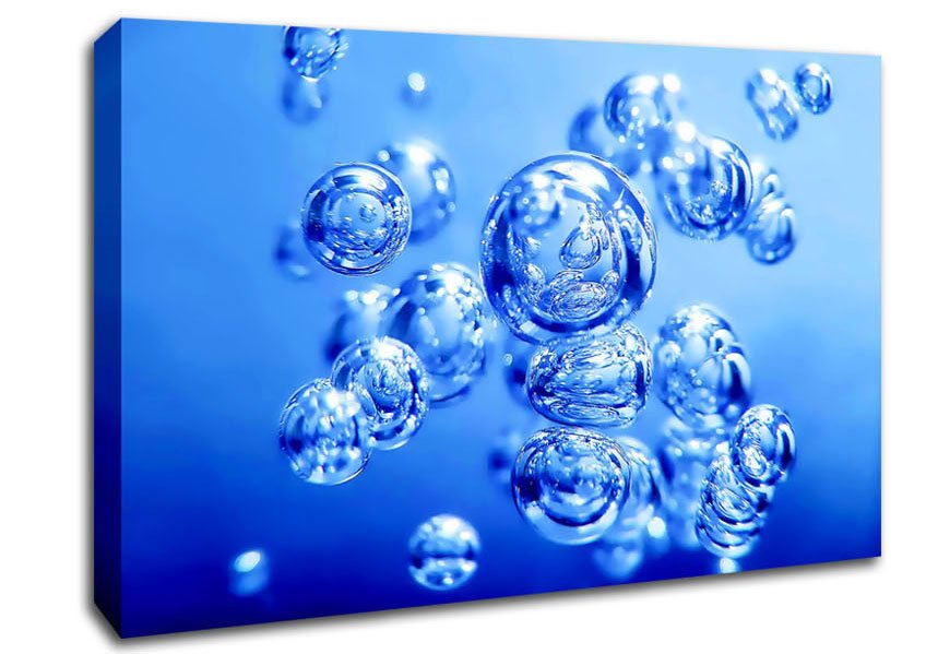 Liquid Blue Bubbles Canvas Wall Art - Zestio