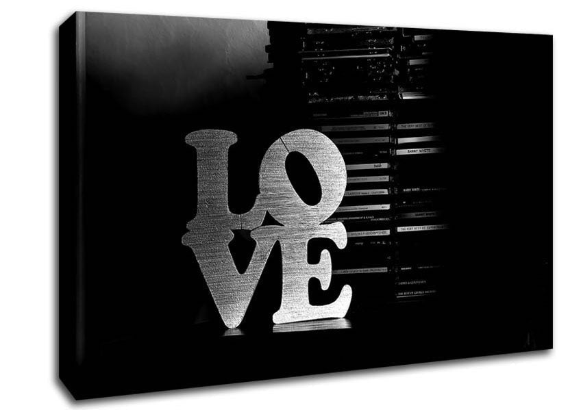 Love Black And White Canvas Wall Art - Zestio