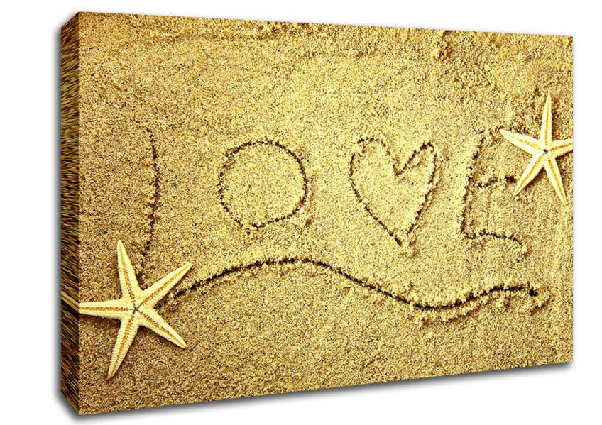 Love Message In The Sand Canvas Wall Art - Zestio