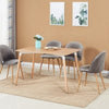 Lucia Halo Dining Set, a Table and Chairs Set of 4, Oak/Grey - Zestio