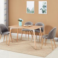 Lucia Halo Dining Set, a Table and Chairs Set of 4, Oak/Grey - Zestio