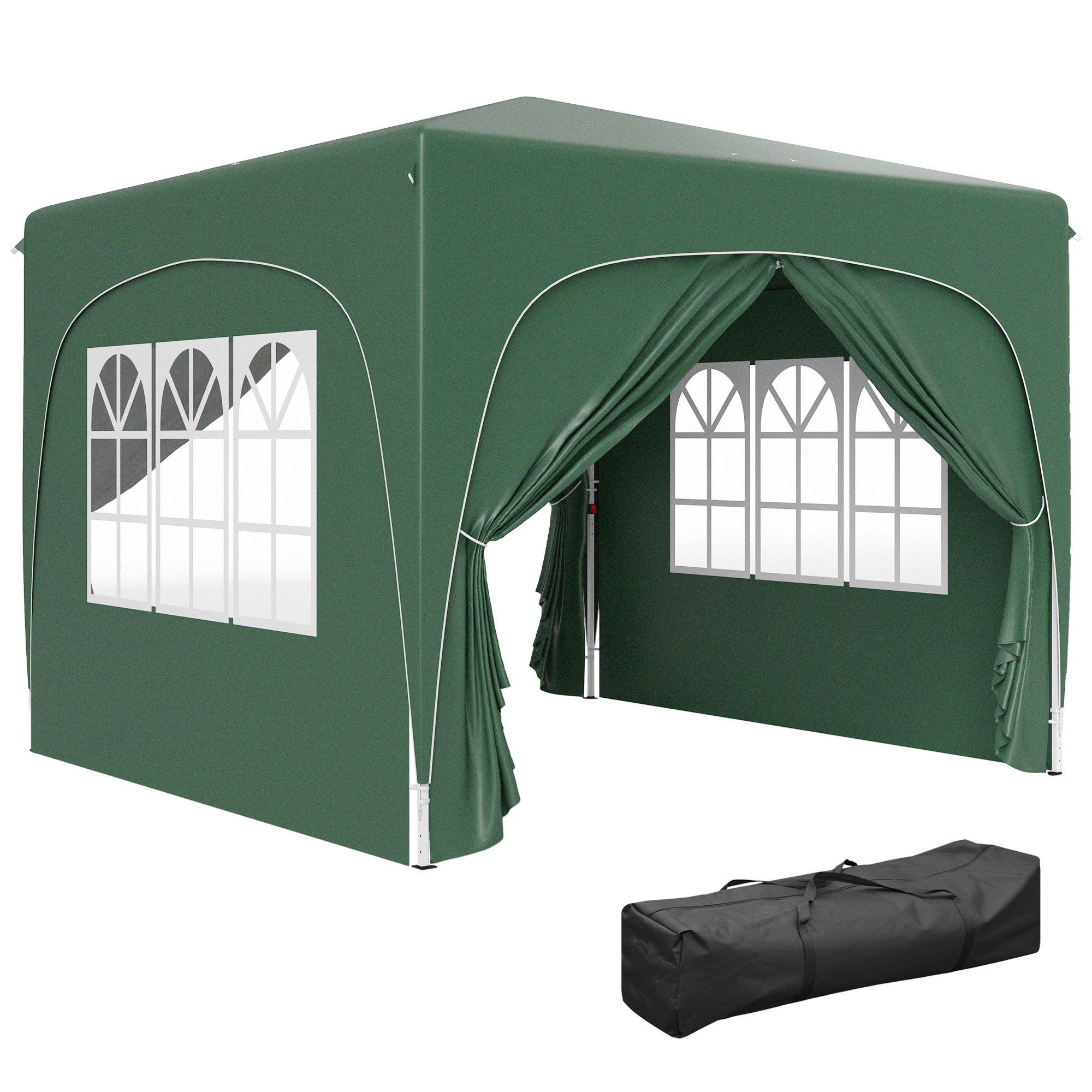 Outsunny 3 x 3(m) UPF50+ Pop Up Gazebo with Sides and Carry Bag