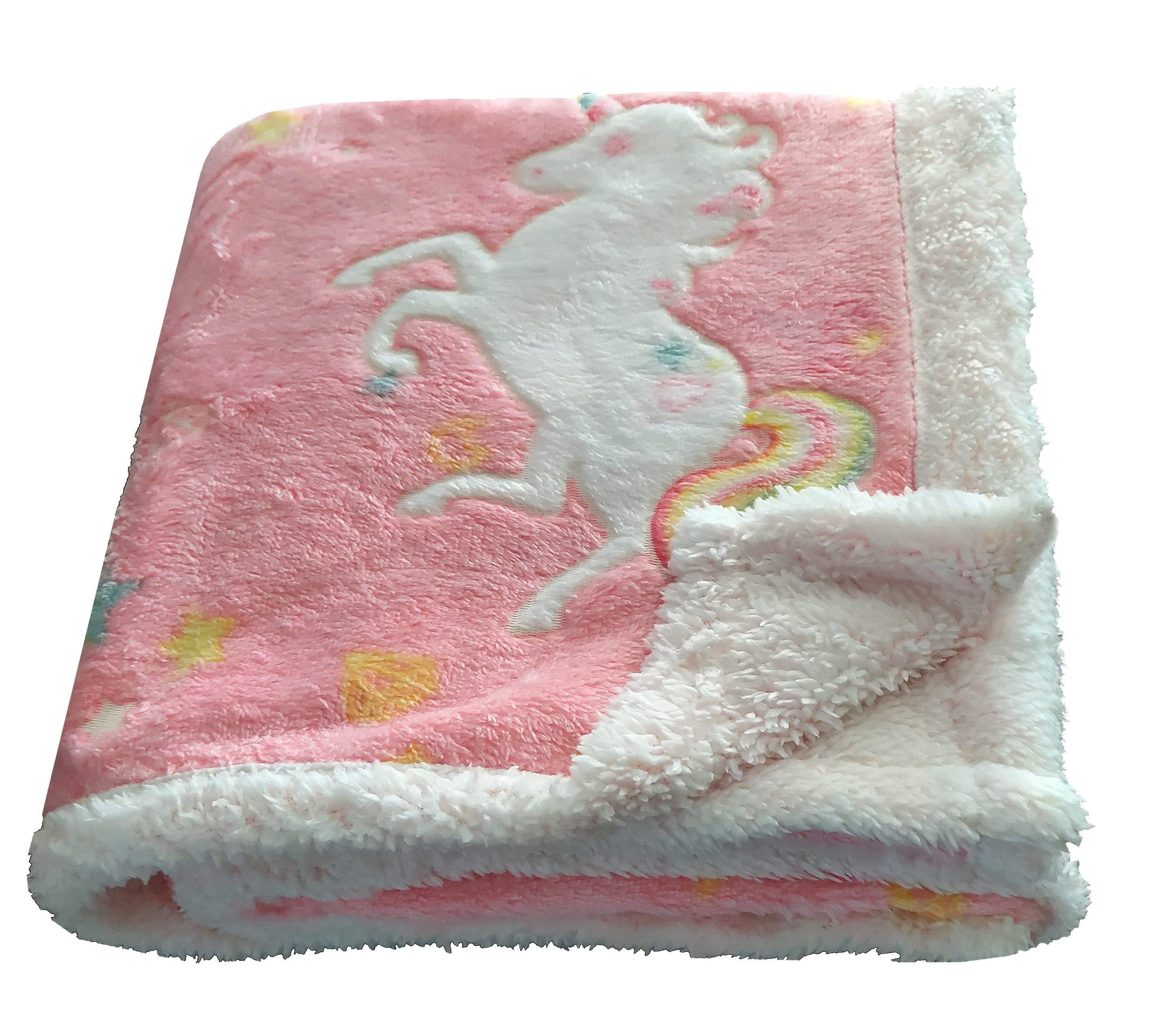 OLIVIA ROCCO Rainbow Unicorn Glow In The Dark Teddy Fleece Duvet Set For Kids Super Soft Cosy Bedding Kids Bedrooms Every Night