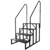 RV Step Stool, 4 Step Ladder, Hot Tub Steps with Handrail, Portable Pool Ladder, 660Lbs Heavy Duty Ladder Shelf Outdoor Mobile Home Stairs for Camper/Porch/SPA Pool/Pet Stairs