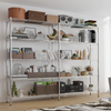 5-layer double row, freely adjustable layer spacing, with adjustable feet, display stand, iron, 147*35*180cm, chrome-plated