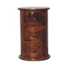 Artisan Furniture Solid Mango Wood 3 Drawer Chestnut Sheesham Drum