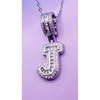 Crystal Initial Necklace Letter J