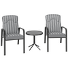 Outsunny 3-Piece Recliner Garden Chairs and Tempered Glass Table Set, Grey