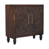 Artisan Furniture Solid Wood Vesta Textured Cabinet, 2 Doors, 2 Shelves, Dark Brown