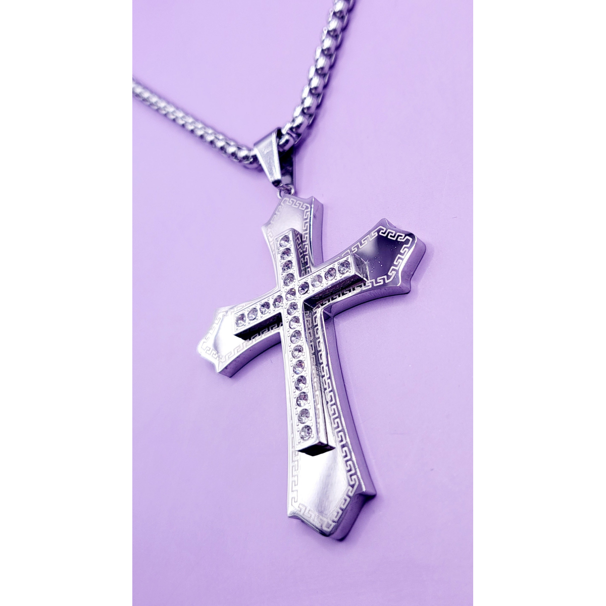 Luxe Silver Cross Necklace