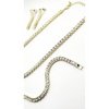 Square Cut Crystal Tennis Necklace Trio Set