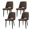 Dining Chairs with Cut-Out Backrest, Modern Kitchen Chair, Scandinavian Faux Leather Chair with High Back for Living Room Kitchen