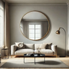 Rei- Extra Large Round Gold Metal Circle Mirror - 120cm x 120cm