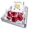 40th Birthday Cubic Zirconia Stud Earrings & Gold Balloons Mini Gift Hamper