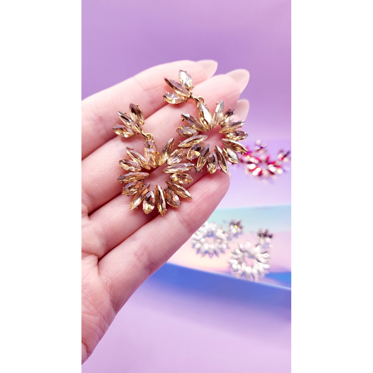 Princess Crystal Drop and Dangle Earrings