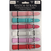 SUNSR Sun Mixed Colour Calf Leather Watch Straps Regular card of 6 - Silver Buckle