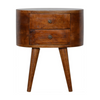 Artisan Furniture Solid Wood Chestnut Rounded Bedside Table
