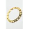 Elements Oval Wave Shiny Gold Link Bracelet