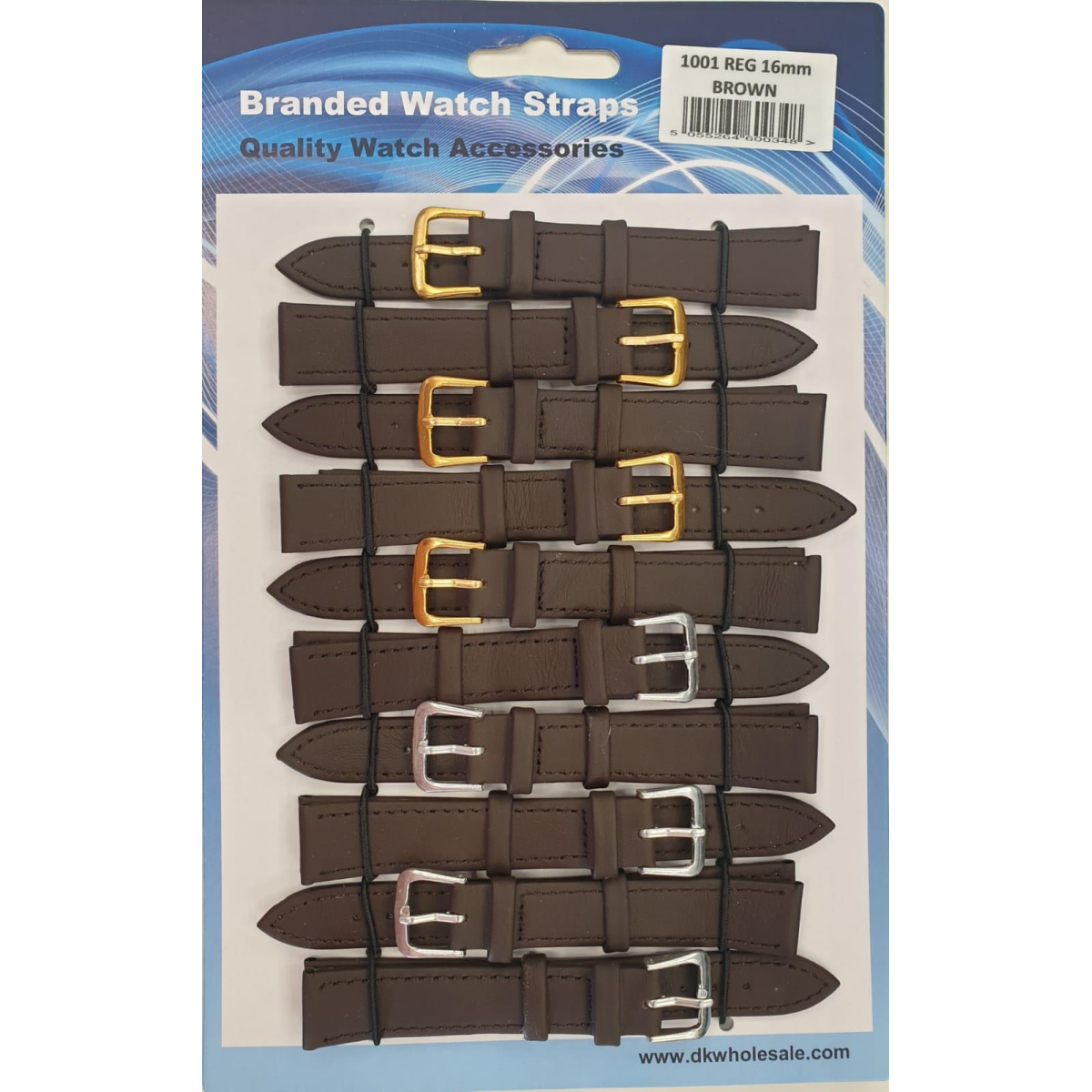 Brown Leather Watch Straps Pk10 size 16mm 1001BK