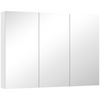HOMCOM Bathroom Mirror Cabinet with 4 Adjustable Shelves, White