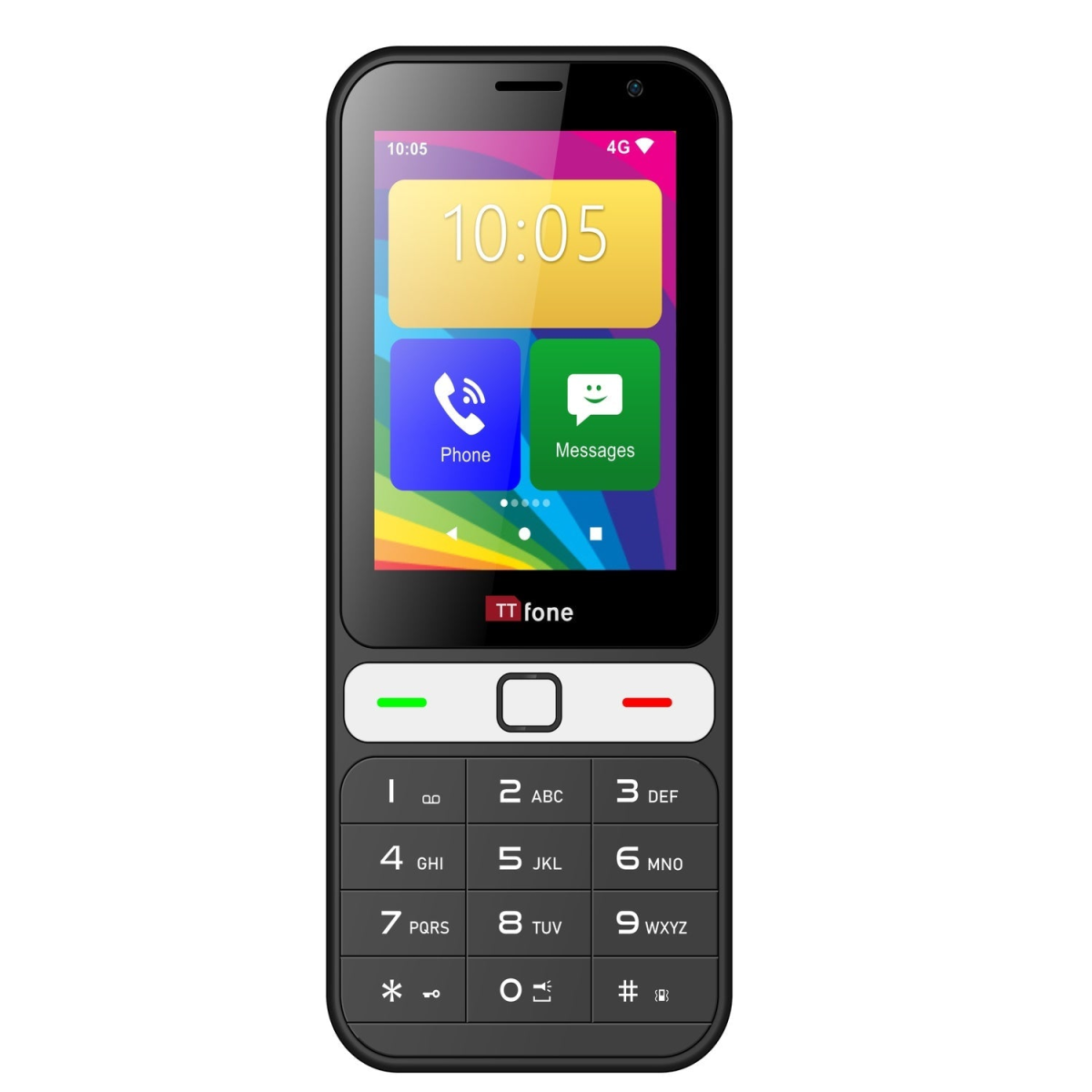 TTfone TT280 – 4G Touchscreen Android Mobile with EE Pay As You Go SIM and Dock charger included.