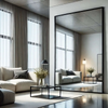 Takara - Full Length Leaner Black Metal Rectangle Mirror - 200cm x 120cm