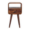 Artisan Furniture Solid Wood Mini Chestnut Curve Open Bedside