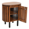Slatted Mango Wood Bedside Table