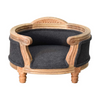 Artisan Furniture Solid Wood Carved Battleship Tweed Pet Bed