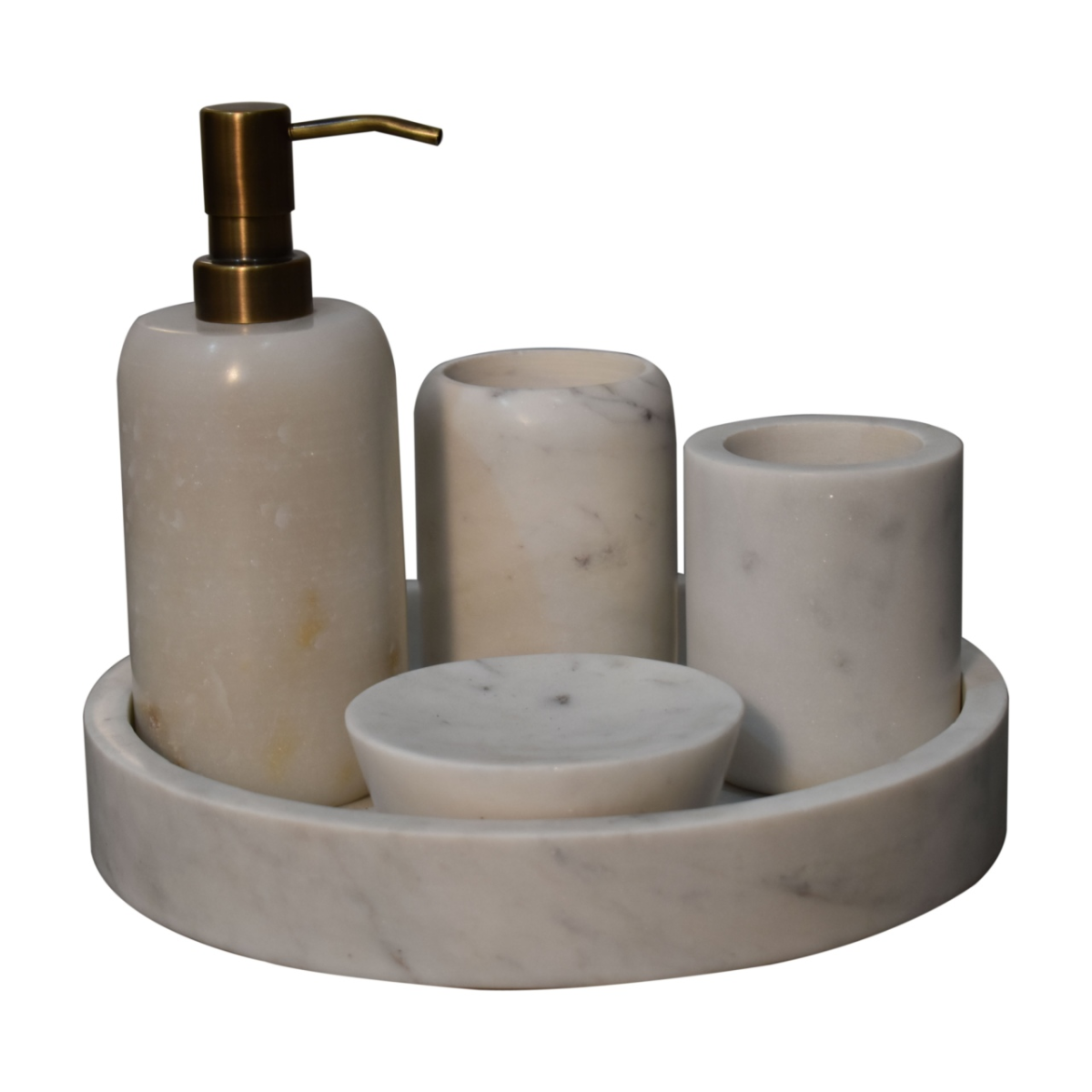 Artisan Furniture Bathroom Accessories - White Marble Bathroom Set of 5