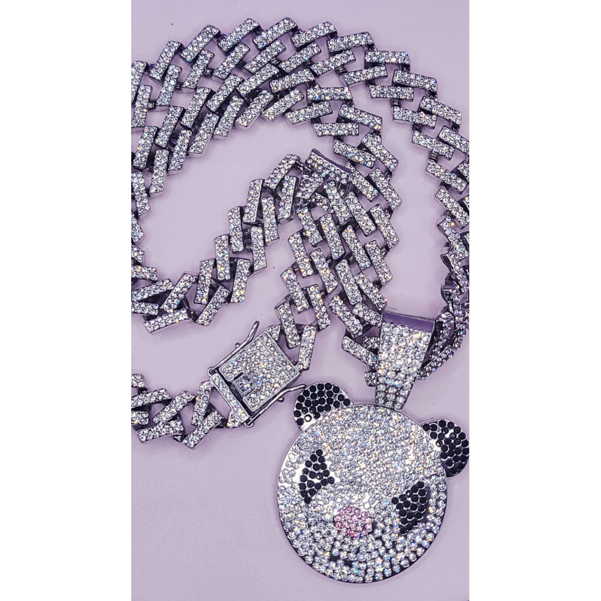 Iced Out Crystal Bling Panda Pendant Chain